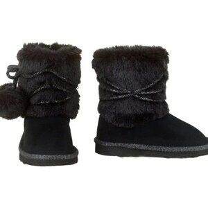 The Children's Place Toddler Girls Chalet Boot Lined Winter Pom-Pom Boot Black 7